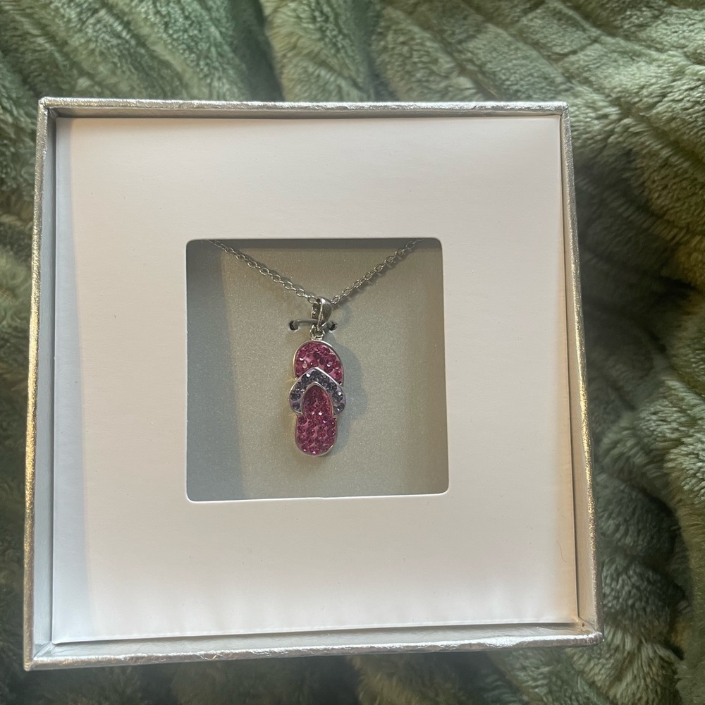 Flip flop shaped necklace
